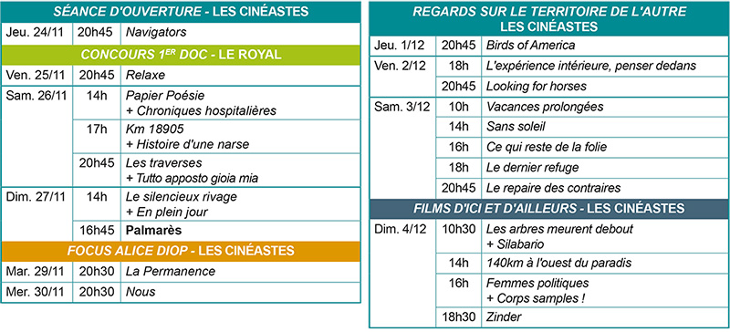 Programme Aux Ecrans du reel 2022