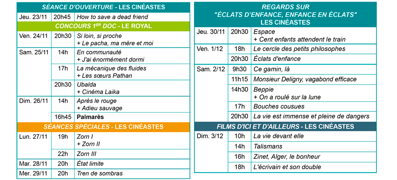 Programme Aux Ecrans du reel 2022